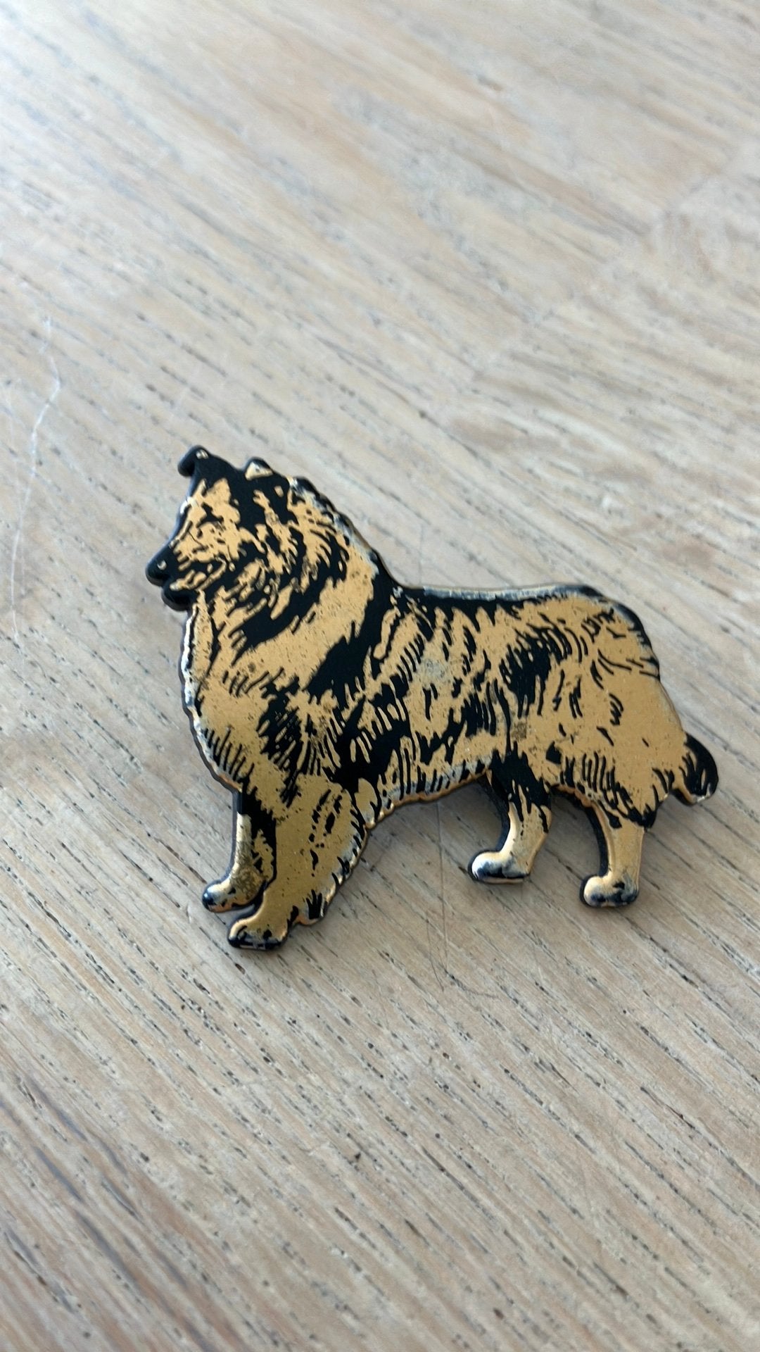 Schotse Collie pin goud kleurig, Ophalen of Verzenden, Zo goed als nieuw