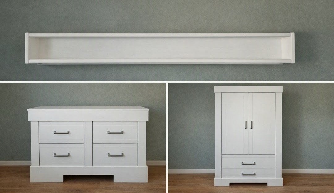 Bopita Tara‑serie - massief – wandplank, commode en kast, Ophalen, Kast, 50 tot 70 cm, 105 cm of meer