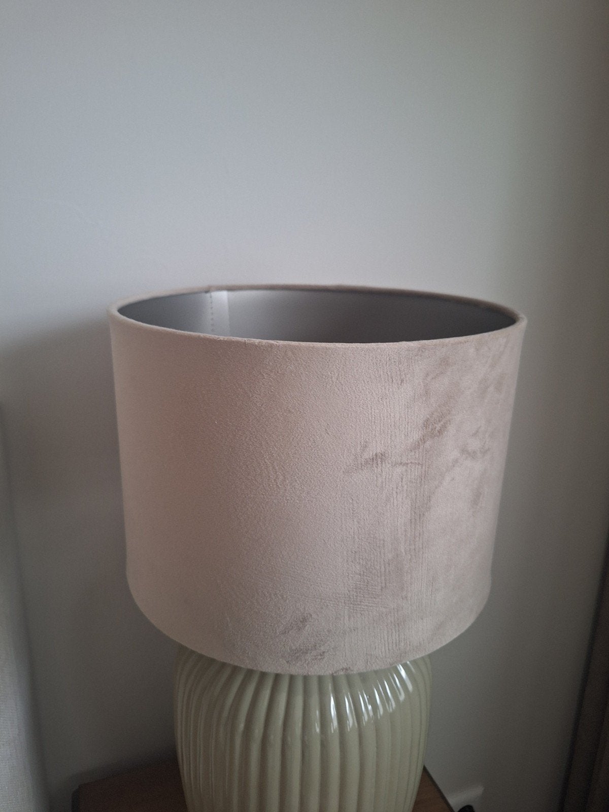 Nieuw 2 x Lampenkap velours zand Ø30x21cm, Overige typen, Beige, Rond, Nieuw
