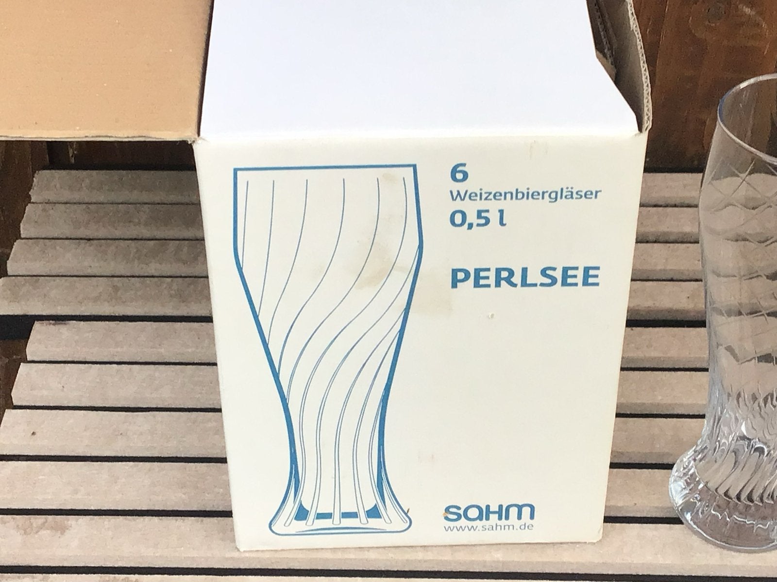 Set van 6 Witte Trappist Weizenbierglazen 0,5L nieuw, Ophalen, Nieuw, Overige merken, Glas