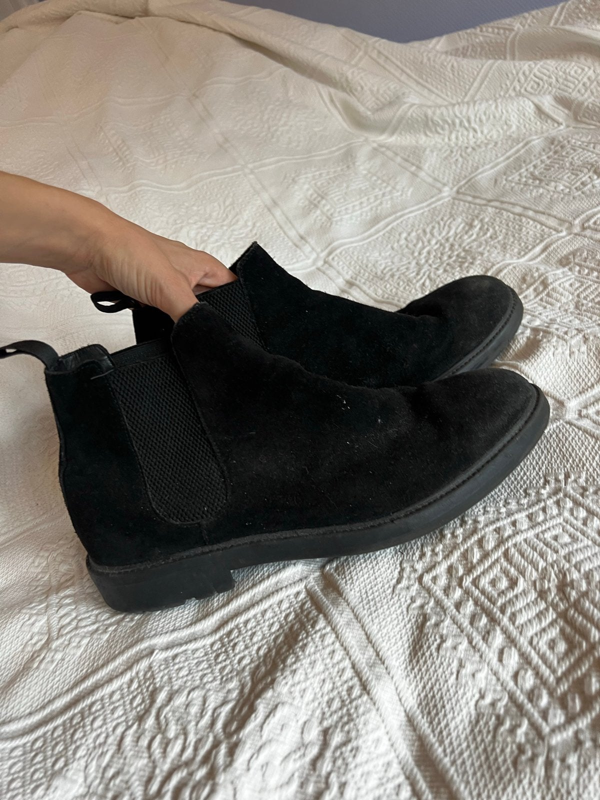 Vintage Zwarte Suède Chelsea Boots Maat 43, Ophalen of Verzenden, Gedragen, Zwart