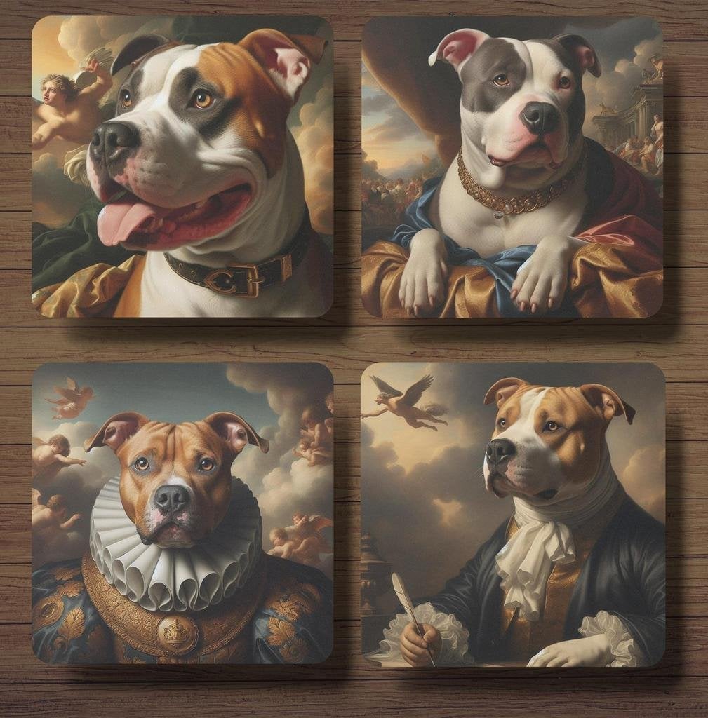 Pitbull Barok onderzetters met houder, Ophalen of Verzenden, Nieuw