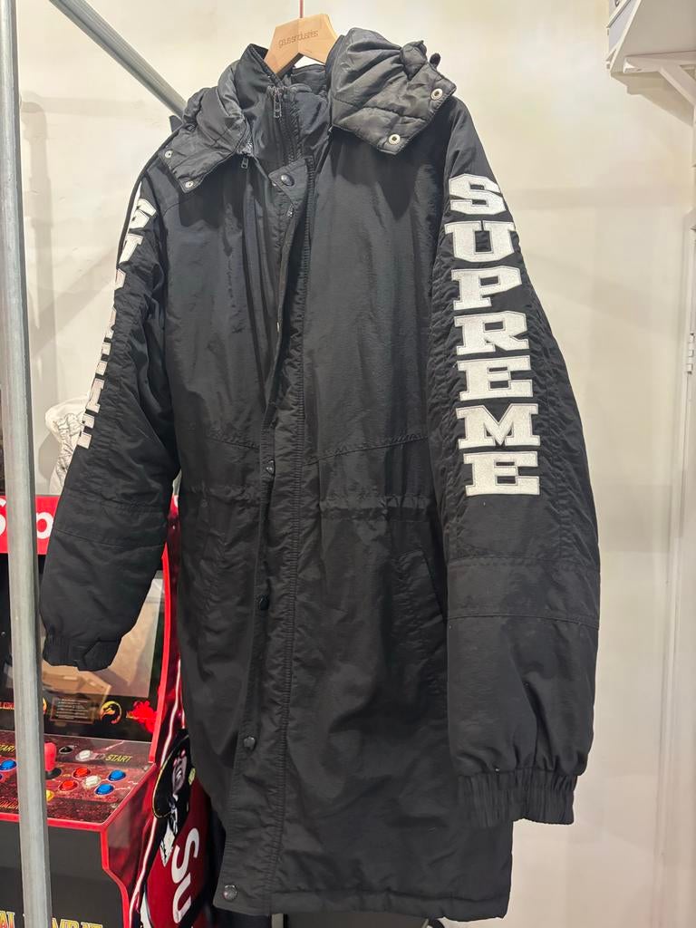 Supreme Parka Lange Zwarte Jas Maat M, S, Z, Maat 48/50 (M), Zwart