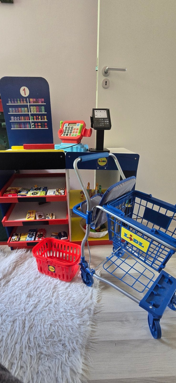 Lidl Supermarkt Speelset met Winkelwagen en Mandje, Ophalen of Verzenden, Gebruikt, Jongen of Meisje