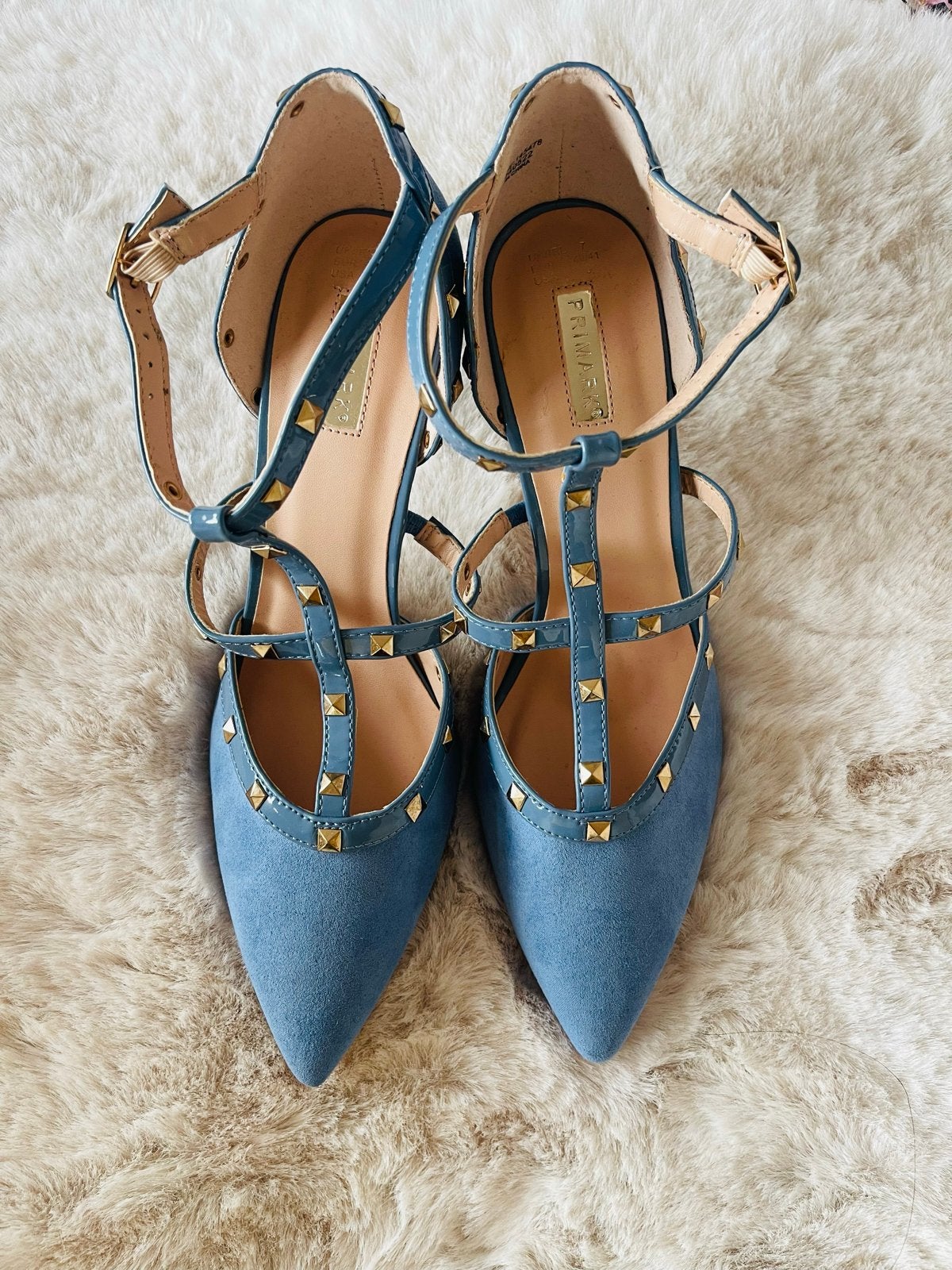 Primark Blauwe Pumps met Studs - Maat 40/41, Ophalen of Verzenden, Zo goed als nieuw, Blauw, Pumps