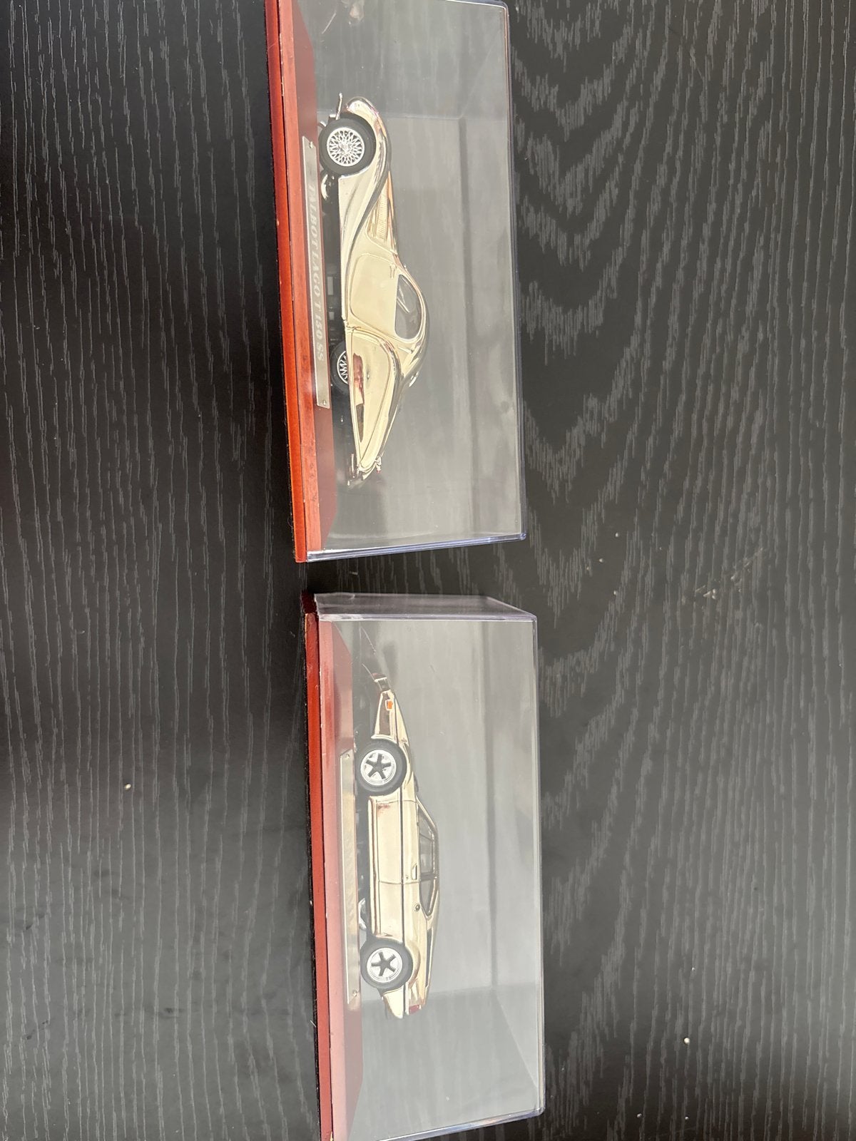 2 zilveren modelauto's: Talbot Lago T150 SS en BMW M1, Overige merken, Auto, Groter dan 1:32, Ophalen of Verzenden
