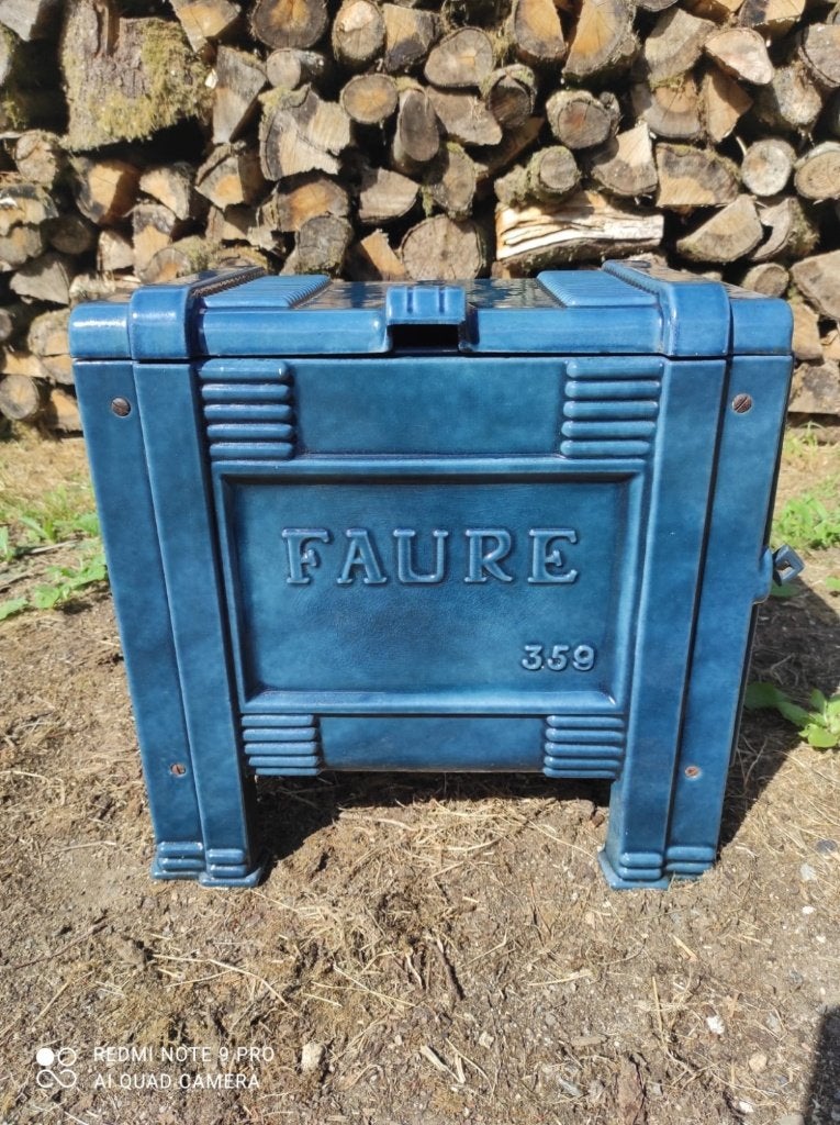 Prachtige Franse Faure art-deco houtkachel, Ophalen, Gebruikt, Houtkachel, Vrijstaand