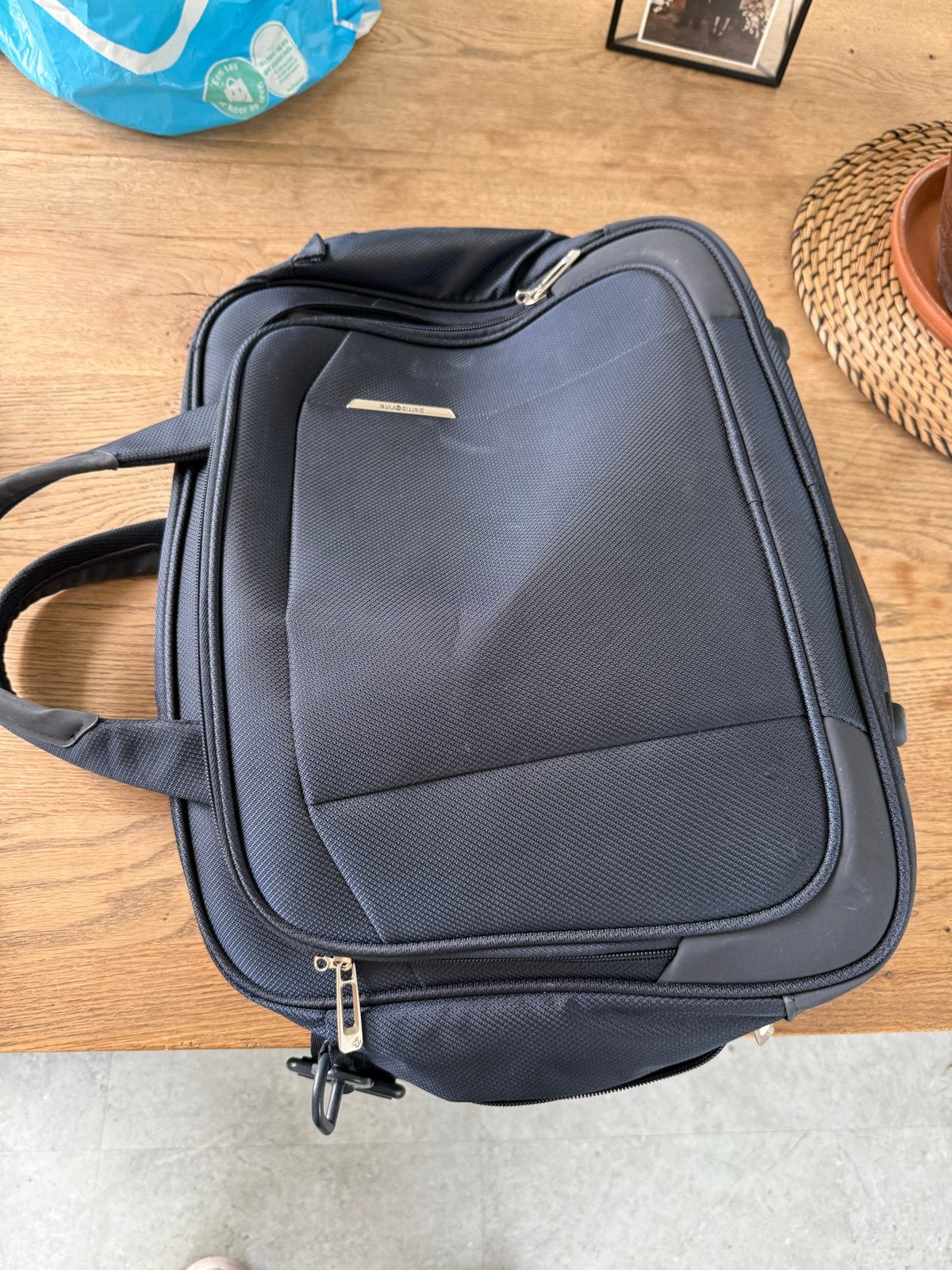 Samsonite laptoptas/aktetas - donkerblauw, Ophalen, 40 tot 60 cm, Gebruikt, Zwart