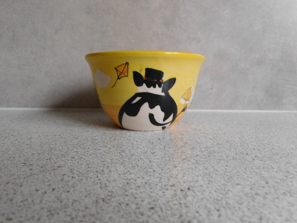Kom 10,5 cm. Koe Geel Handpainted Ben & Jerry's, Overige merken, Keramiek, Ophalen of Verzenden, Kom(men)