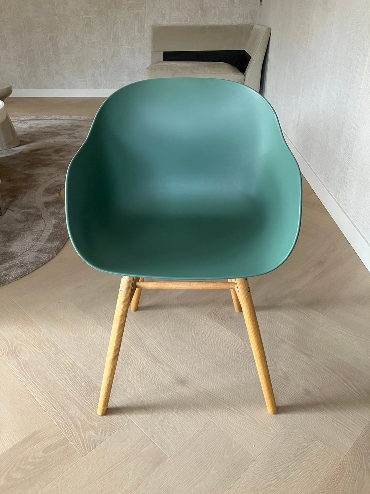 Groen kuipstoeltje Kwantum, Huis en Inrichting, Stoelen, Ophalen, Gebruikt, Overige kleuren, Eén