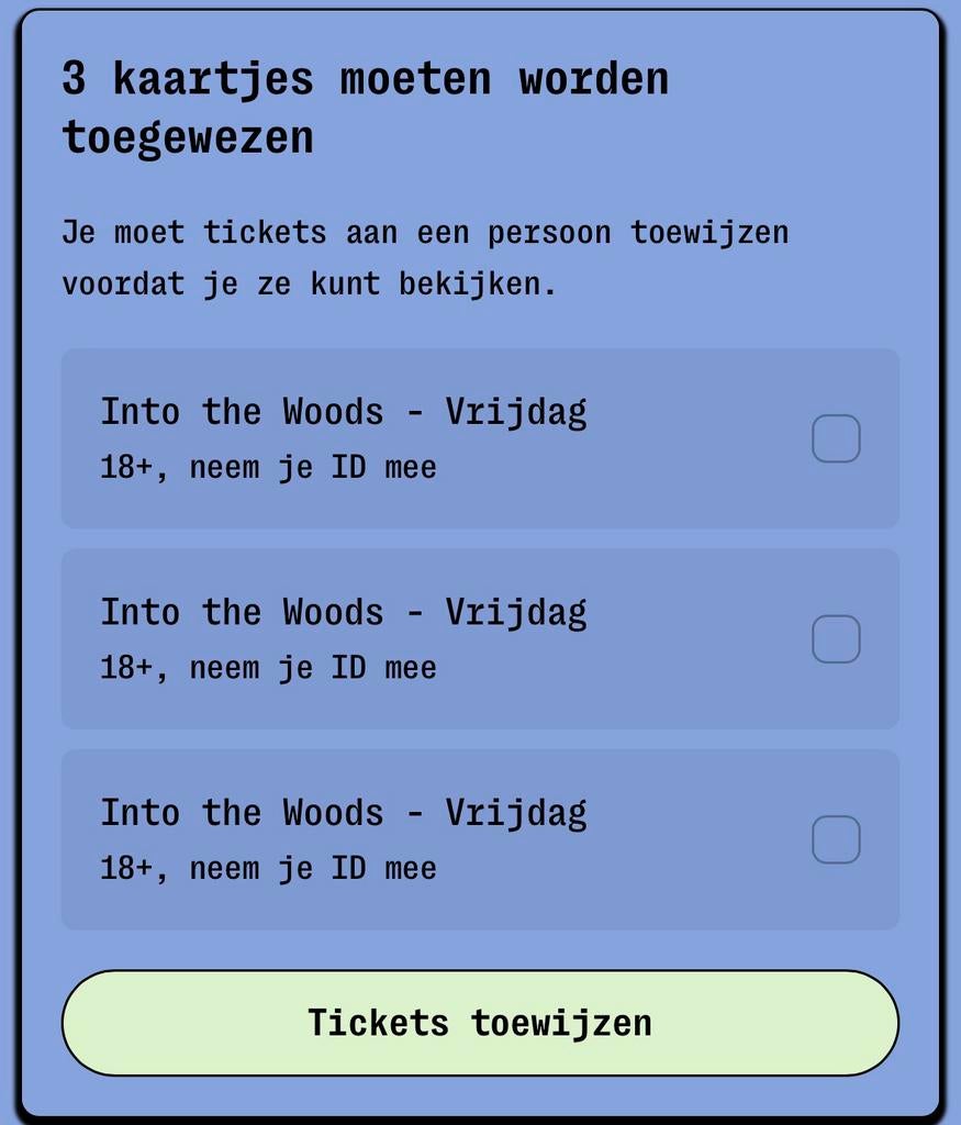 Into the Woods - Vrijdag 2 stuks
