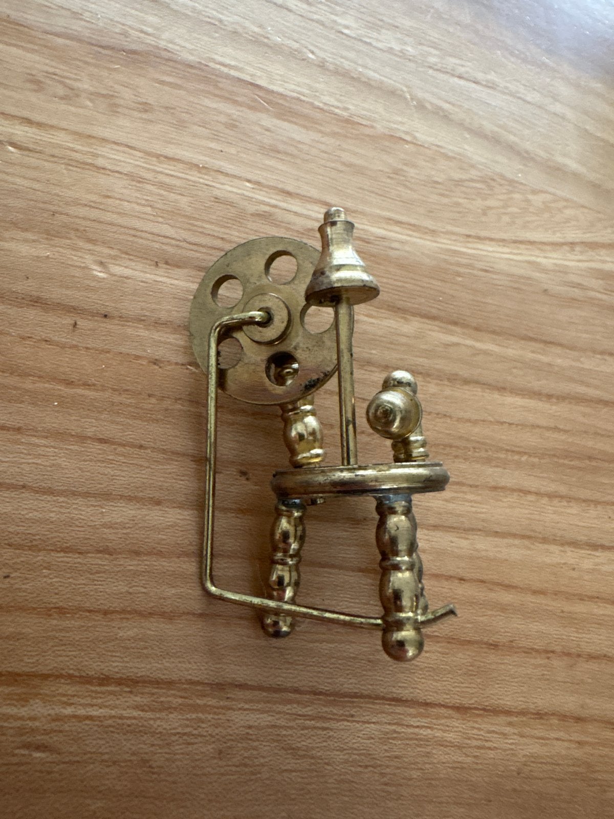 Vtg Brass Doll House Miniature Spinning Wheel, Ophalen of Verzenden, Gebruikt, Overige typen
