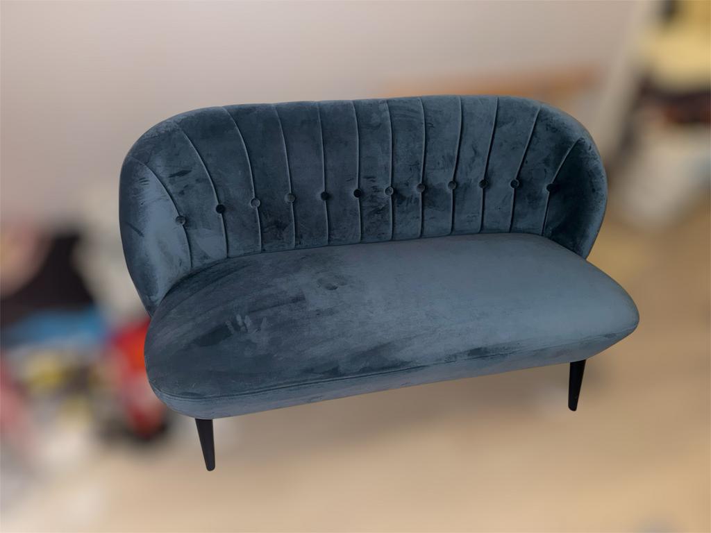 Trendhopper Loveseat Vino Petrol – zo goed als nieuw, Ophalen, 75 tot 100 cm, Minder dan 150 cm, Stof