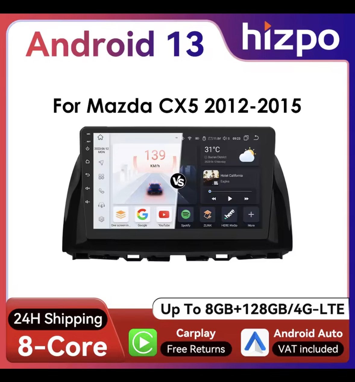 Mazda CX5 Android autoradio 2012 - 2015, Ophalen, Nieuw