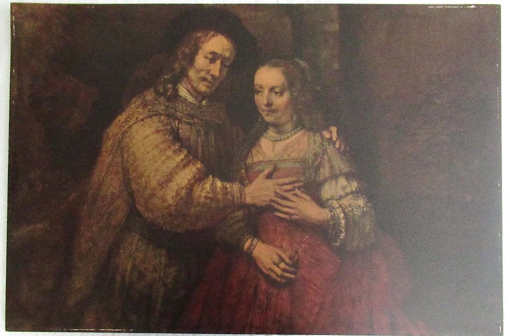 Art prent van schilderij De Joodse bruidje van Rembrandt., Ophalen of Verzenden