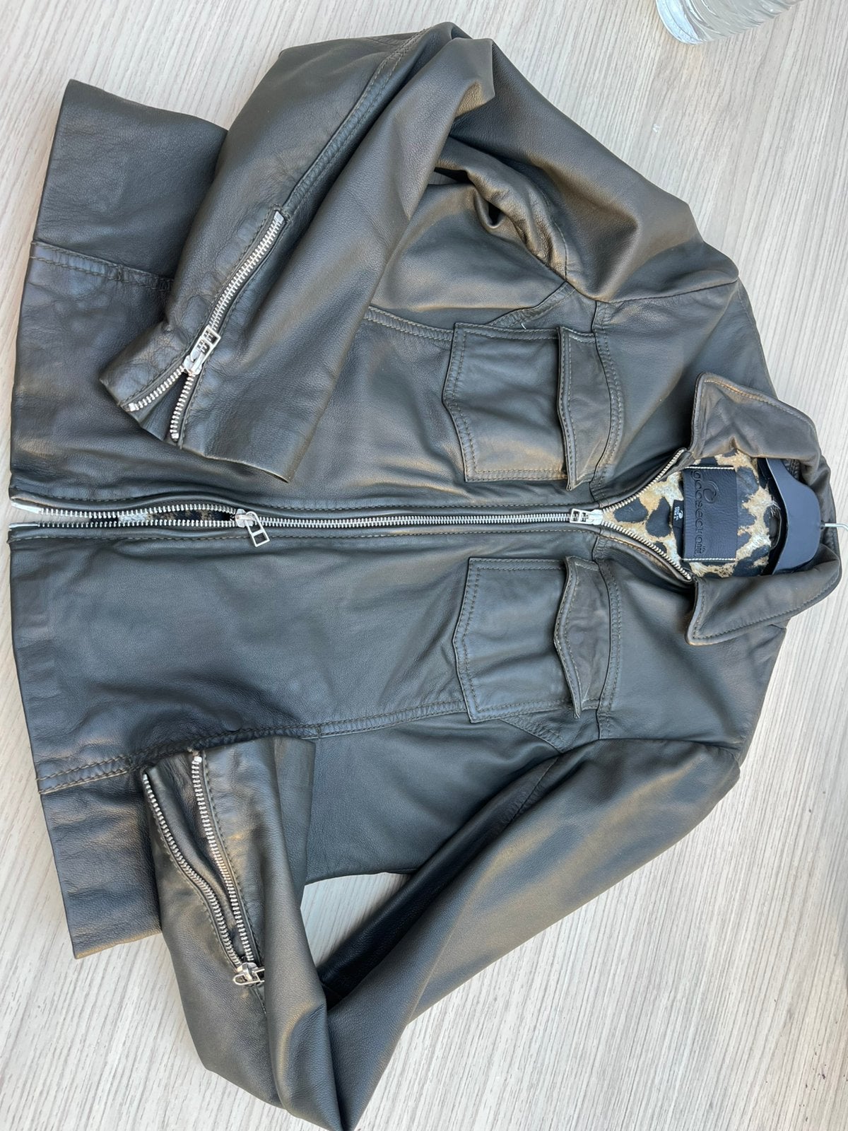 Goosecraft leten jack, echt donker!! Groen, maat l, Ophalen of Verzenden, Zo goed als nieuw, Maat 42/44 (L), Groen