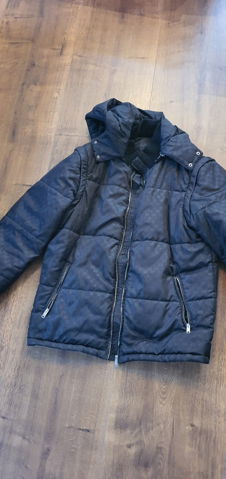 Gucci Puffer Jas Zwart - Maat L, Maat 52/54 (L), Verzenden, Zwart, Zo goed als nieuw