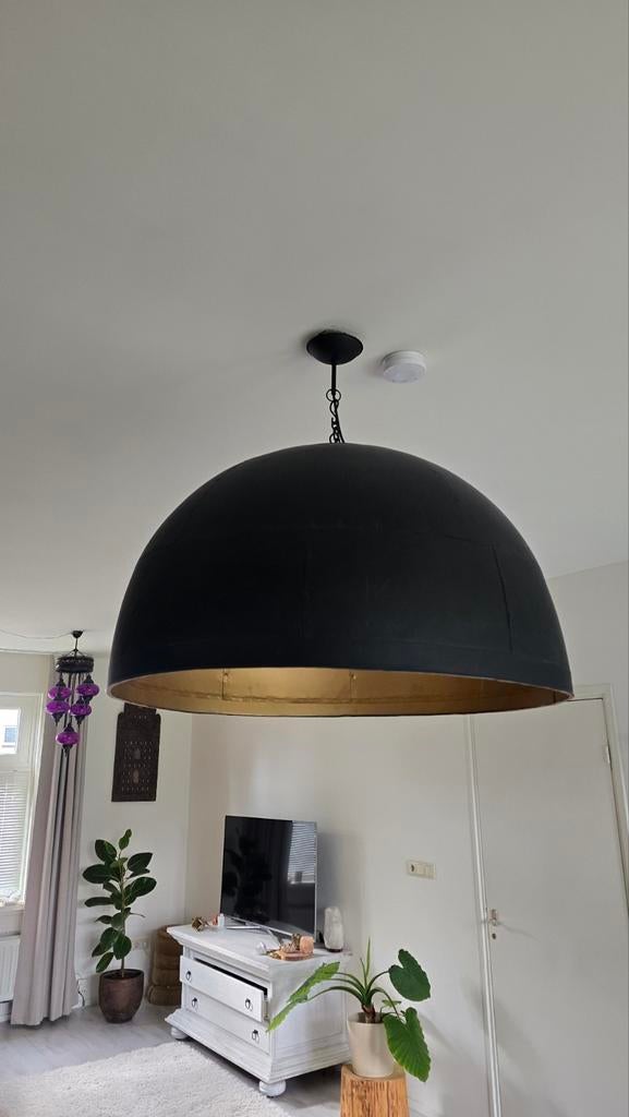 Grote zwarte lamp, 84cm , industrieel, Gebruikt, Modern, Industrieel, Ophalen of Verzenden, Metaal