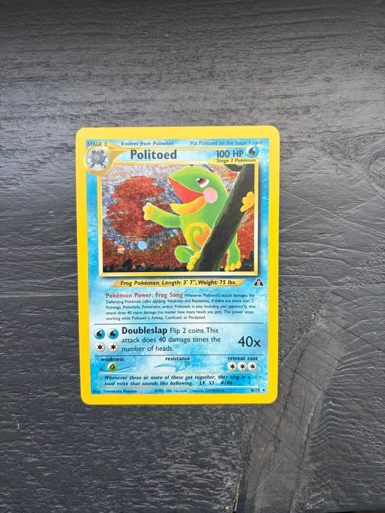 Pokémon Politoed 8/75 Neo Discovery Kaart, Ophalen of Verzenden, Gebruikt, Losse kaart