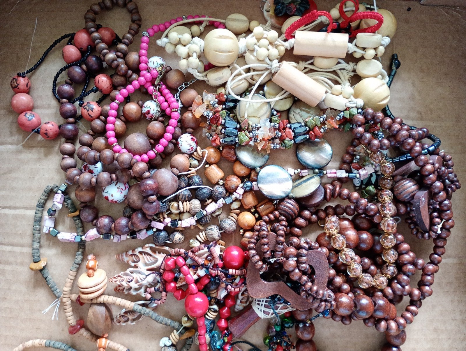 partij diverse kralen sieraden, sloopsieraden 3x, Ophalen, Zo goed als nieuw, Kraal