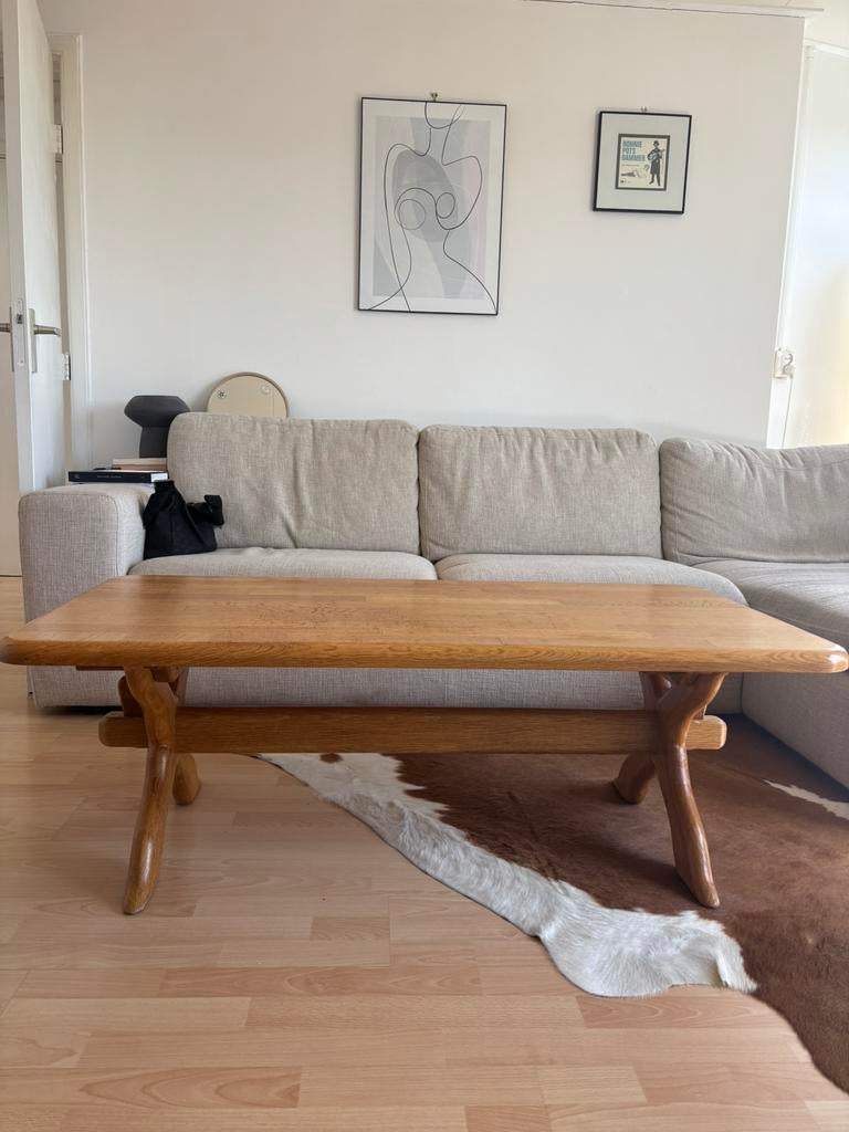 Houten salontafel, Ophalen, 100 tot 150 cm, 50 tot 100 cm, Zo goed als nieuw