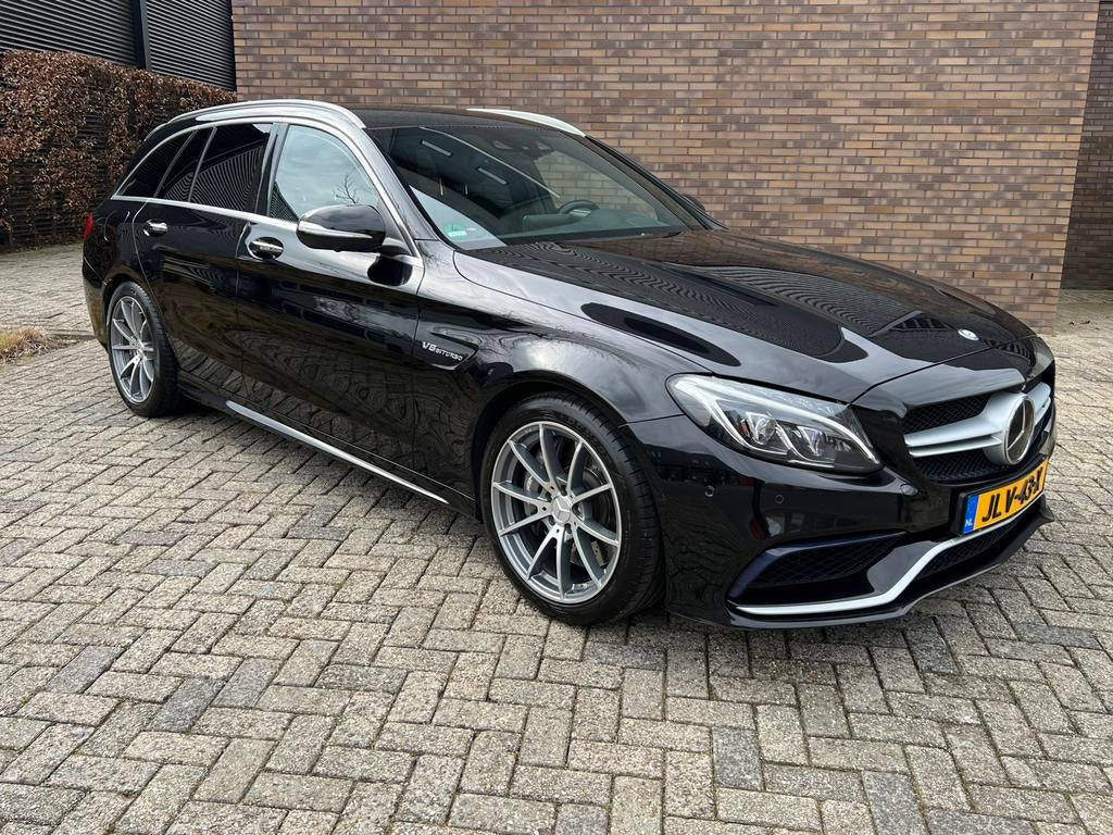 Mercedes-Benz C-Klasse C63 AMG 476pk Burmester/Headup/360Cam, Auto's, Automaat, Zwart, Leder, Stationwagon