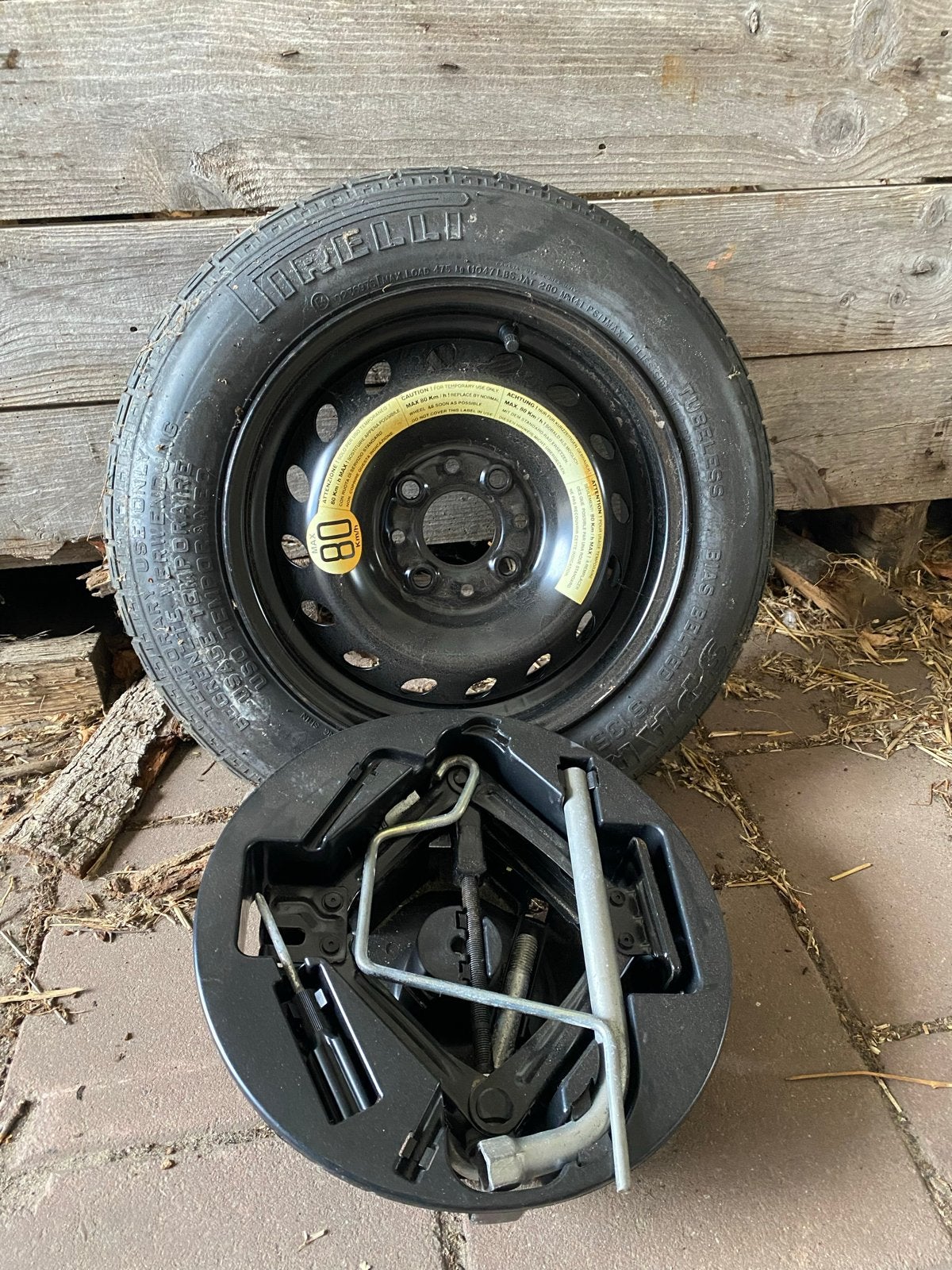 Fiat Panda Krik Set Compleet (ca. 2010), Auto diversen, Krikken, Gebruikt, Schaarkrik, Mechanisch, Ophalen of Verzenden