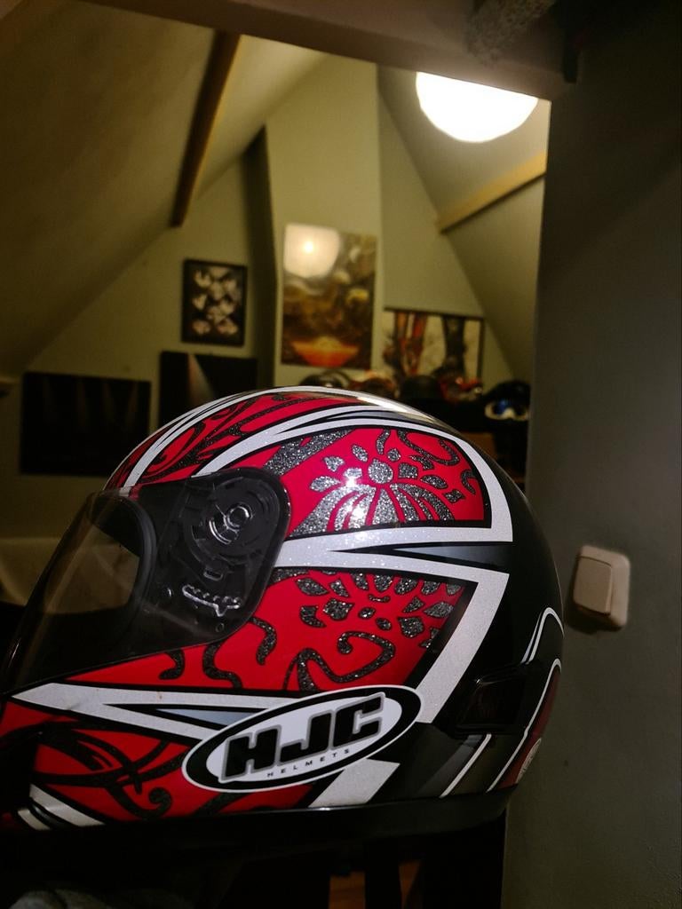 HJC Dames Helm Maat L 60cm - Zo goed als nieuw, Motoren, Kleding | Motorhelmen, Verzenden