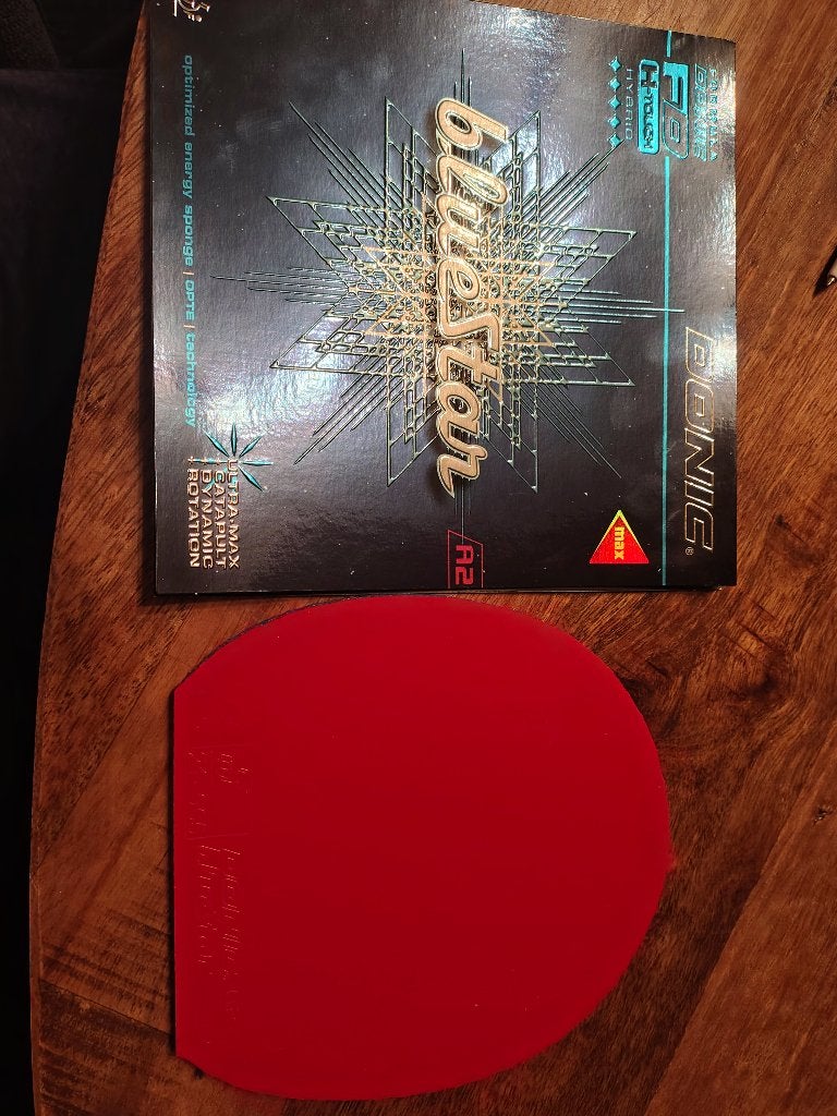 Donic bluestar a2 tafeltennis rubber rood, Sport en Fitness, Ophalen of Verzenden, Zo goed als nieuw, Net, Batje(s) of Balletje(s)