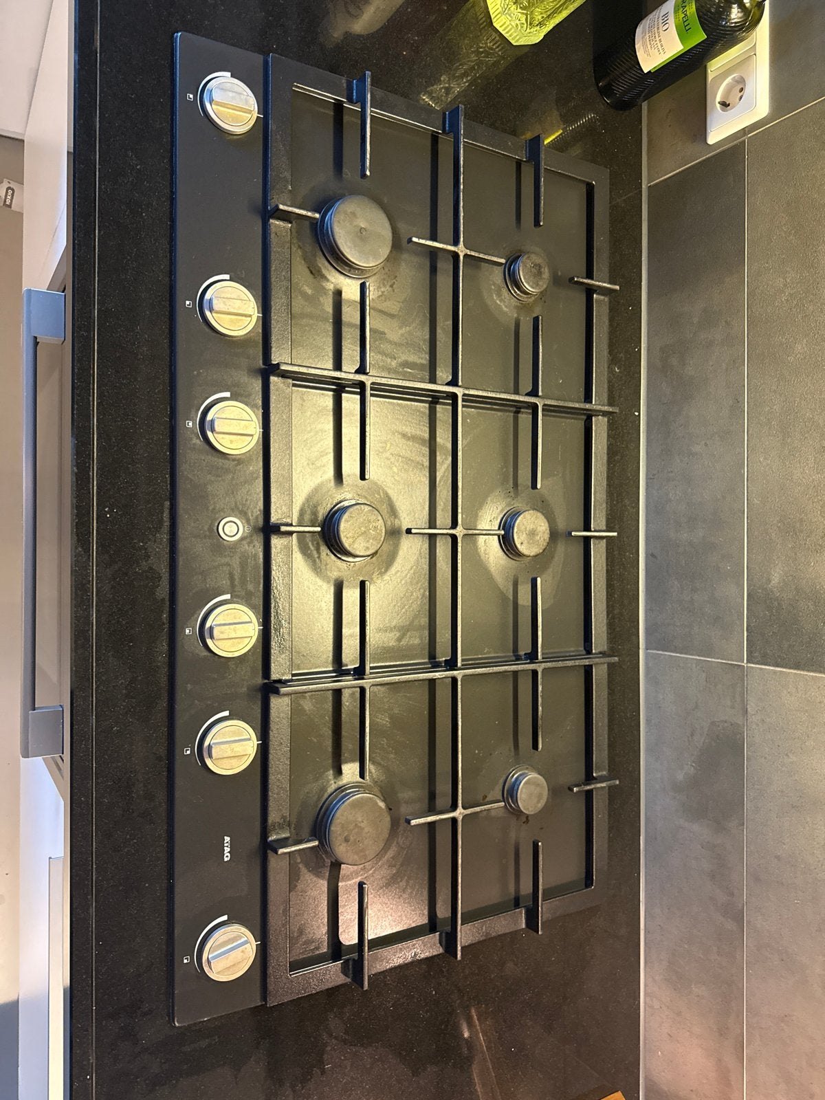 ATAG Gaskookplaat 90cm breed, perfect werkend, Ophalen, Gebruikt, 60 cm of meer, Inbouw