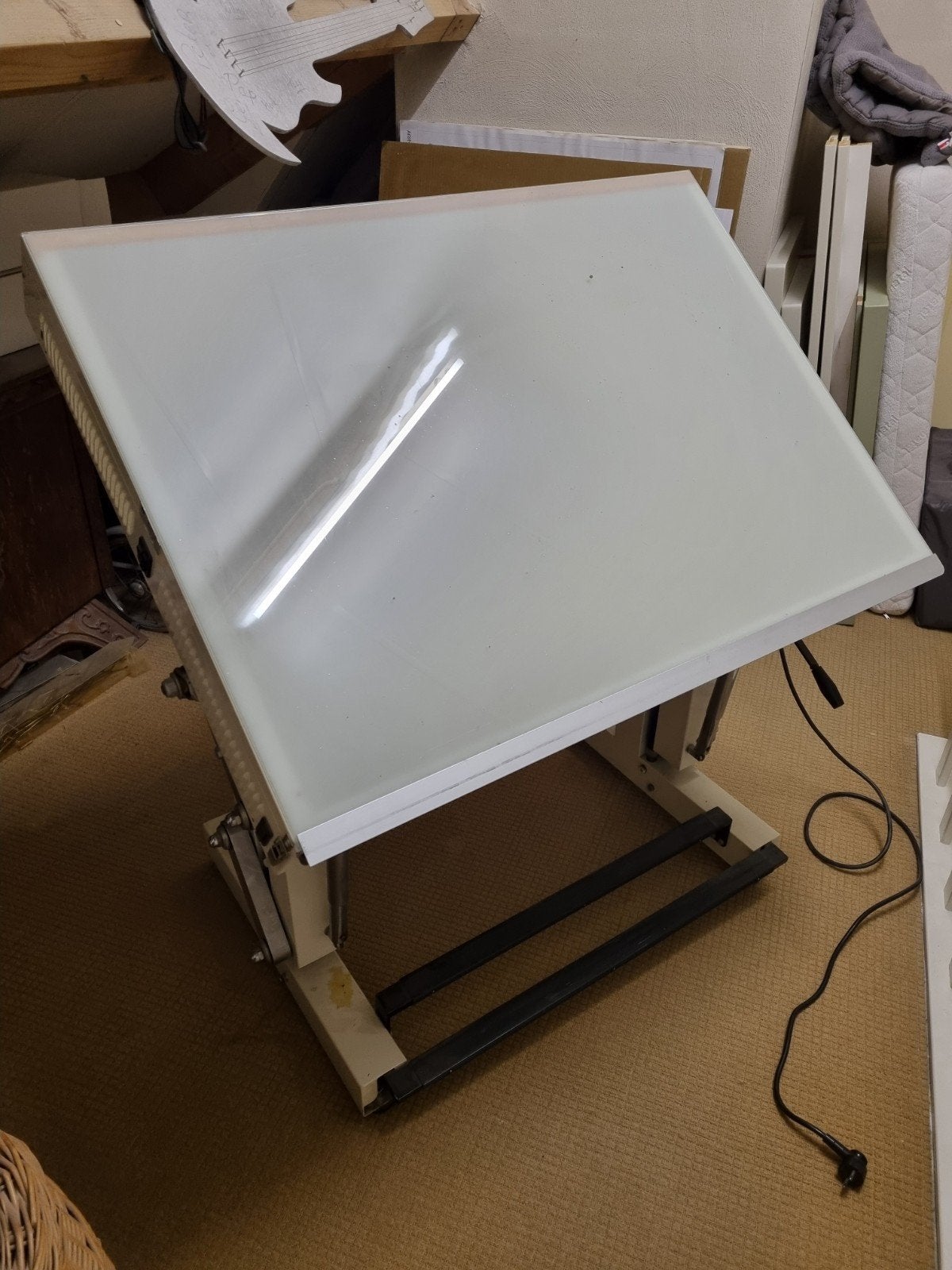 Bieffe Tekentafel met Verlichting - Professioneel, Ophalen, Gebruikt, Minder dan 130 cm, Verlichting