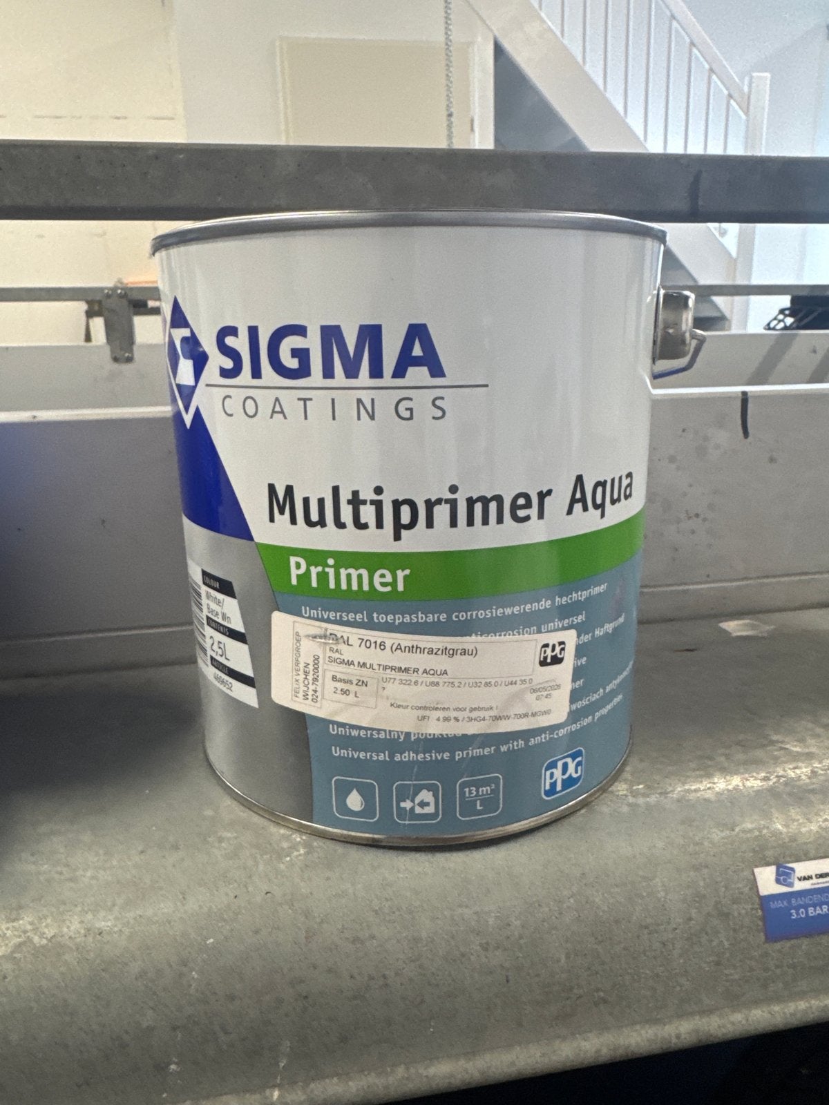 Sigma Multiprimer Aqua - Antracietgrijs 2.5L, Nieuw, Ophalen of Verzenden, Verf, Grijs