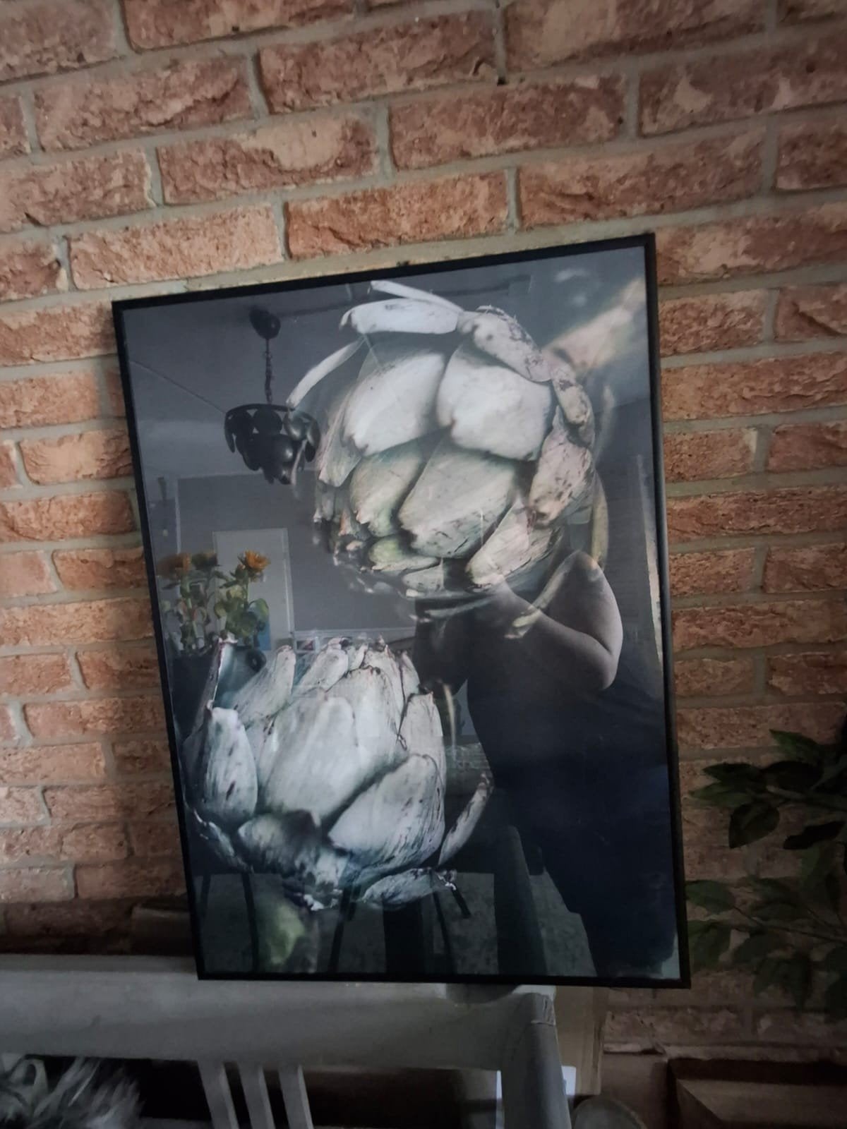 Ingelijste print van artisjokken, Huis en Inrichting, Ophalen, 50 – 75, Gebruikt, Print
