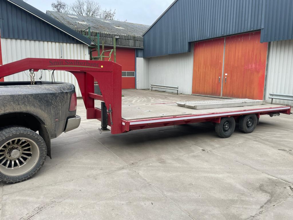 Gooseneck zwanenhals trailer 6 meter vlakke laadvloer, Ophalen, Gebruikt