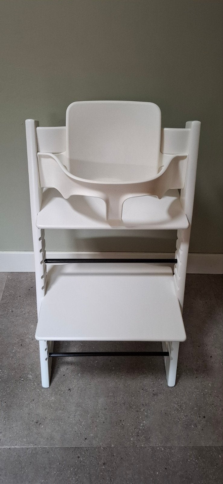 Stokke tripp trapp / trip trap met babyset kleur wit zgan, Ophalen, Zo goed als nieuw, Meegroeistoel, Stoelverkleiner
