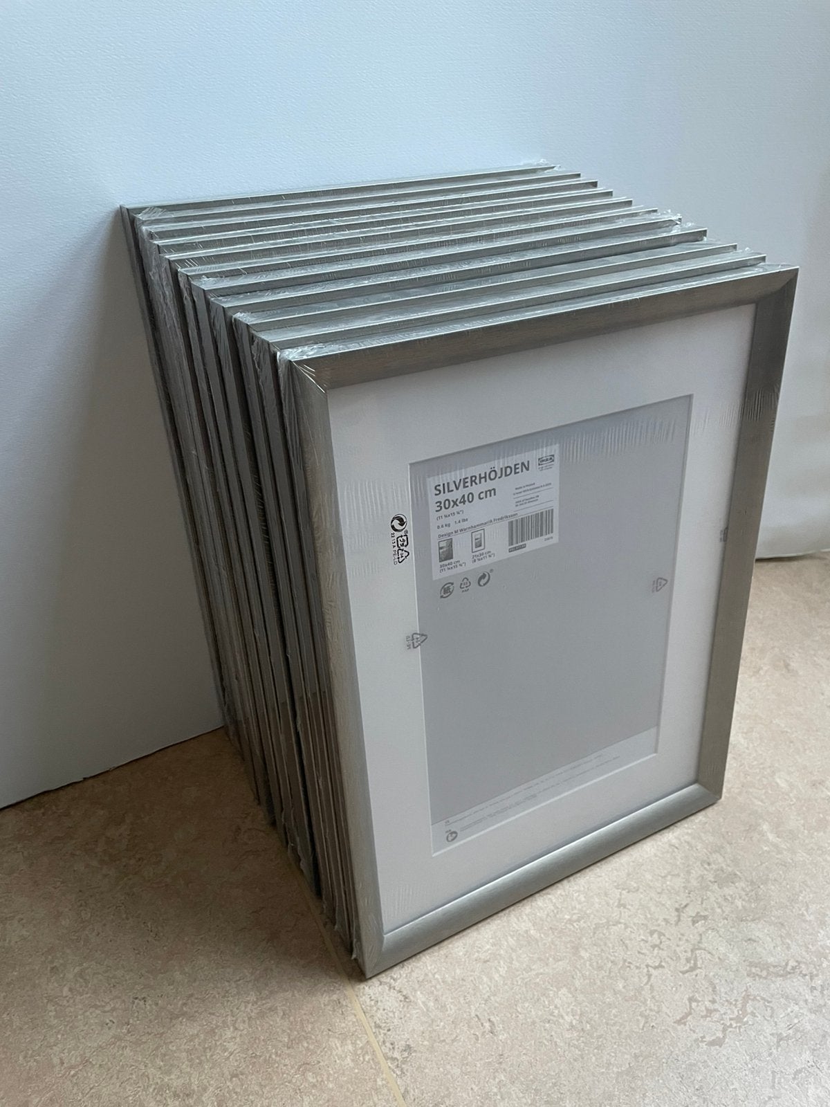 Wissellijst fotolijst IKEA, 30x40 cm, nieuw 11 stuks, zilver, Ophalen of Verzenden, Fotolijst, Zilver, Glas