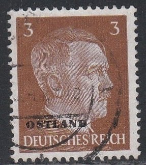 Ostland 1941 2 Hitler 3p, Gest, Ophalen of Verzenden, Overige periodes, Gestempeld