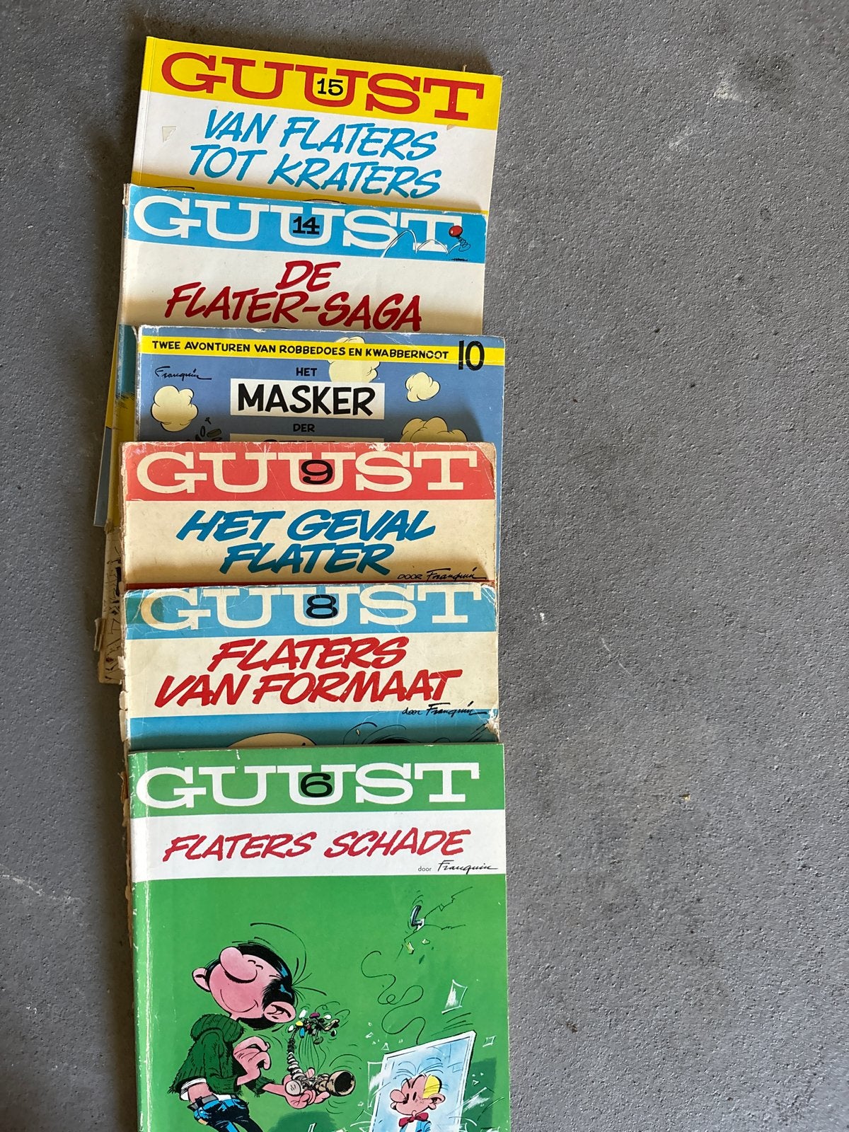 Guust Flater stripboeken collectie - 6 delen, Boeken, Stripboeken, Meerdere stripboeken, Ophalen, Gelezen