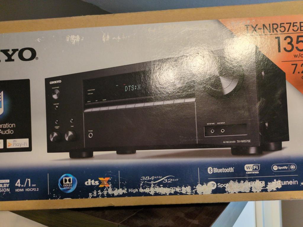 Onkyo TX-NR575E AV-receiver - 7.2 let op werking onbekend, Ophalen of Verzenden, Zo goed als nieuw, 120 watt of meer, Onkyo