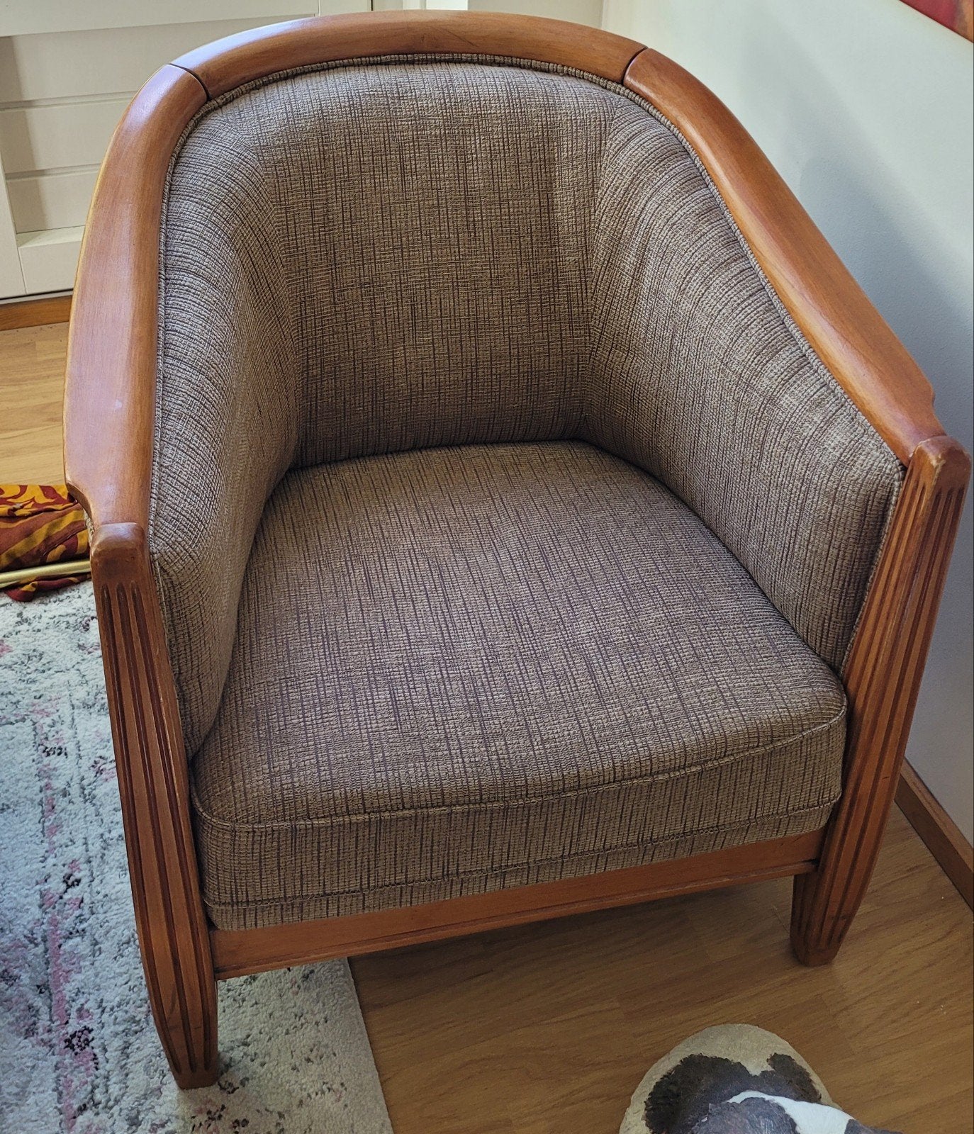 Twee fauteuils in Pim Fortuyn stijl, Ophalen, Hout, Gebruikt, 75 tot 100 cm
