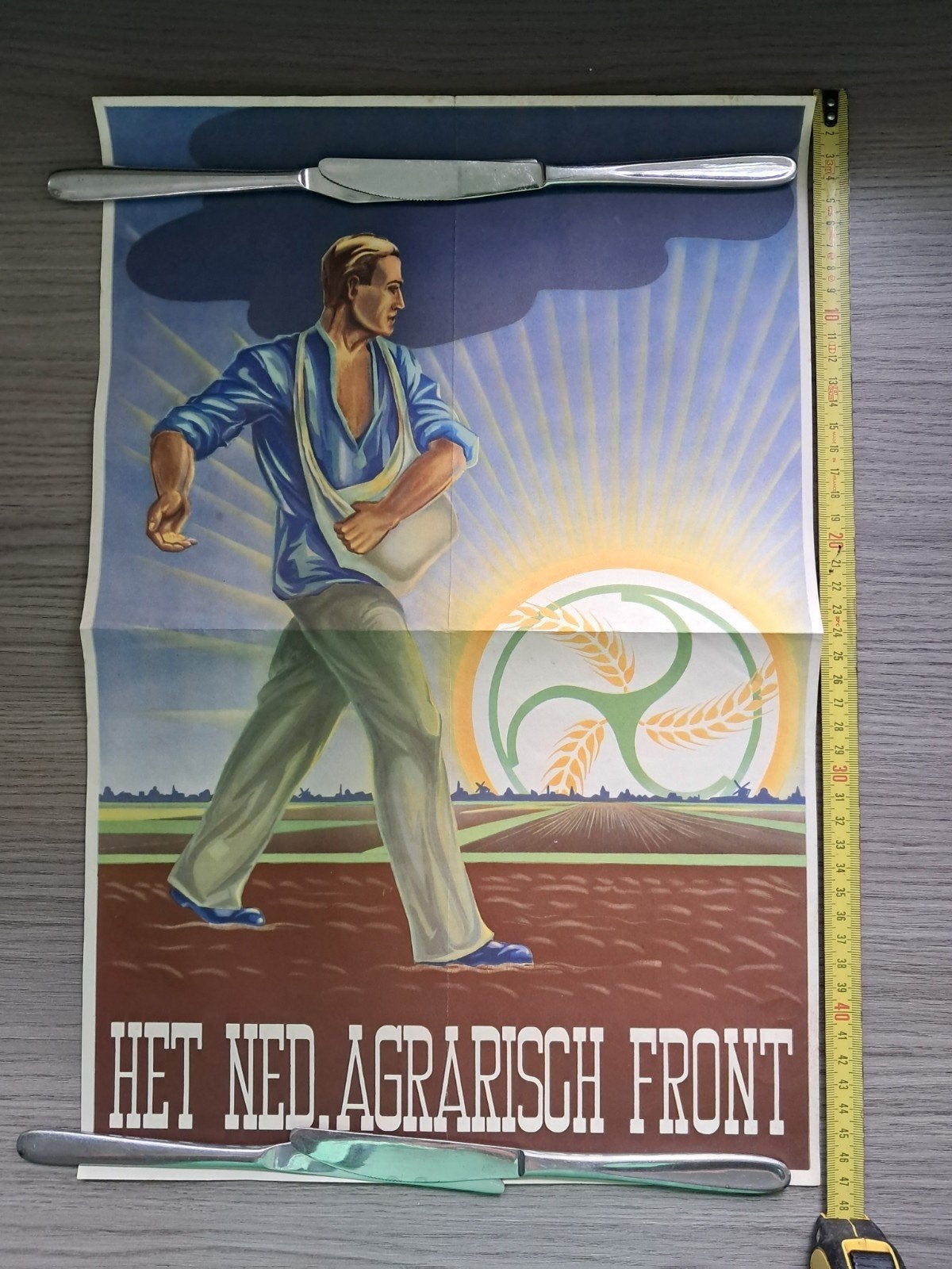 Nsb agrarische  front poster, Ophalen of Verzenden, Nederland, Foto of Poster