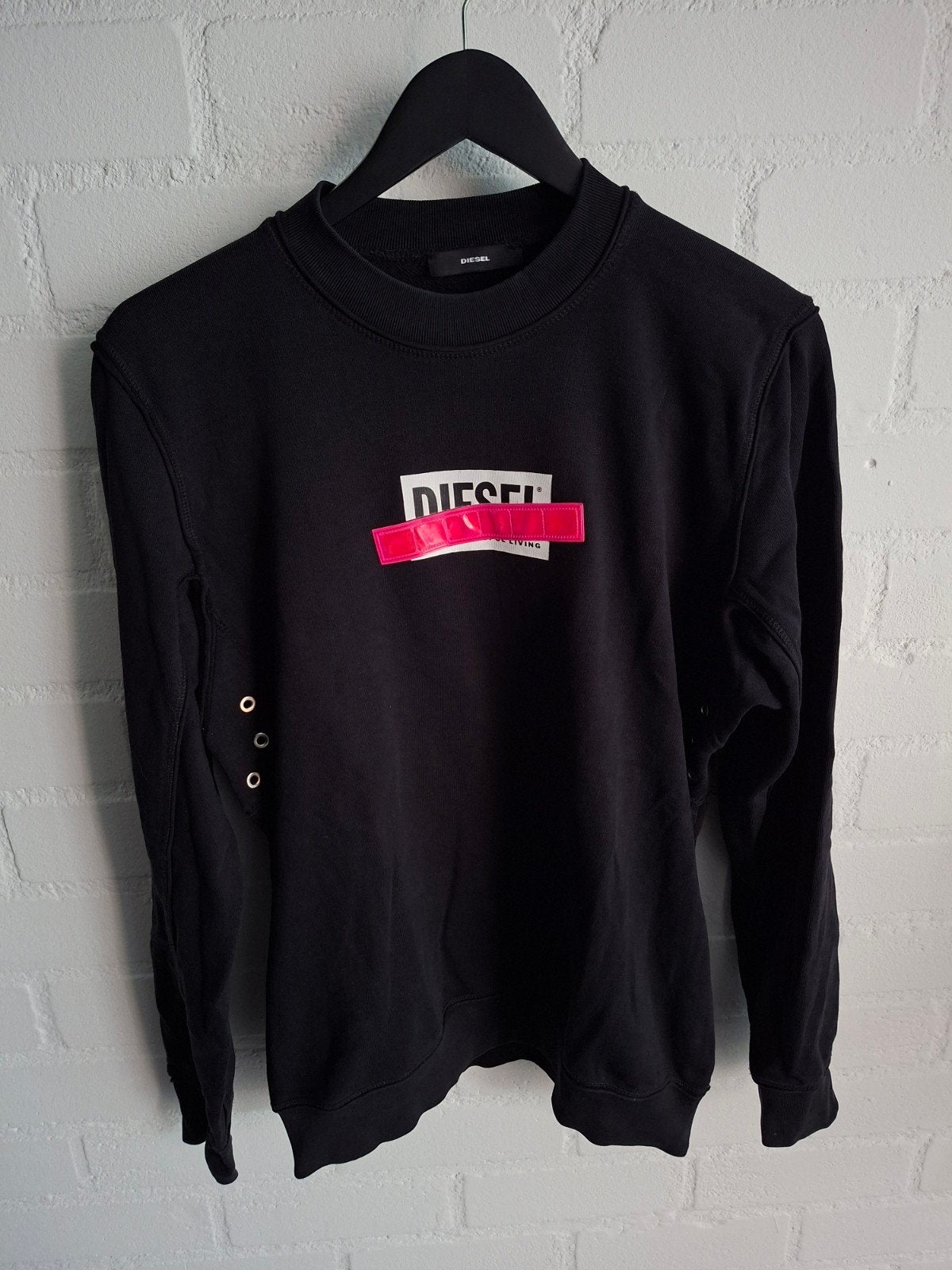 Diesel zwarte trui met roze detail Maat: S (dames), Zwart, Ophalen of Verzenden, Zo goed als nieuw, Diesel