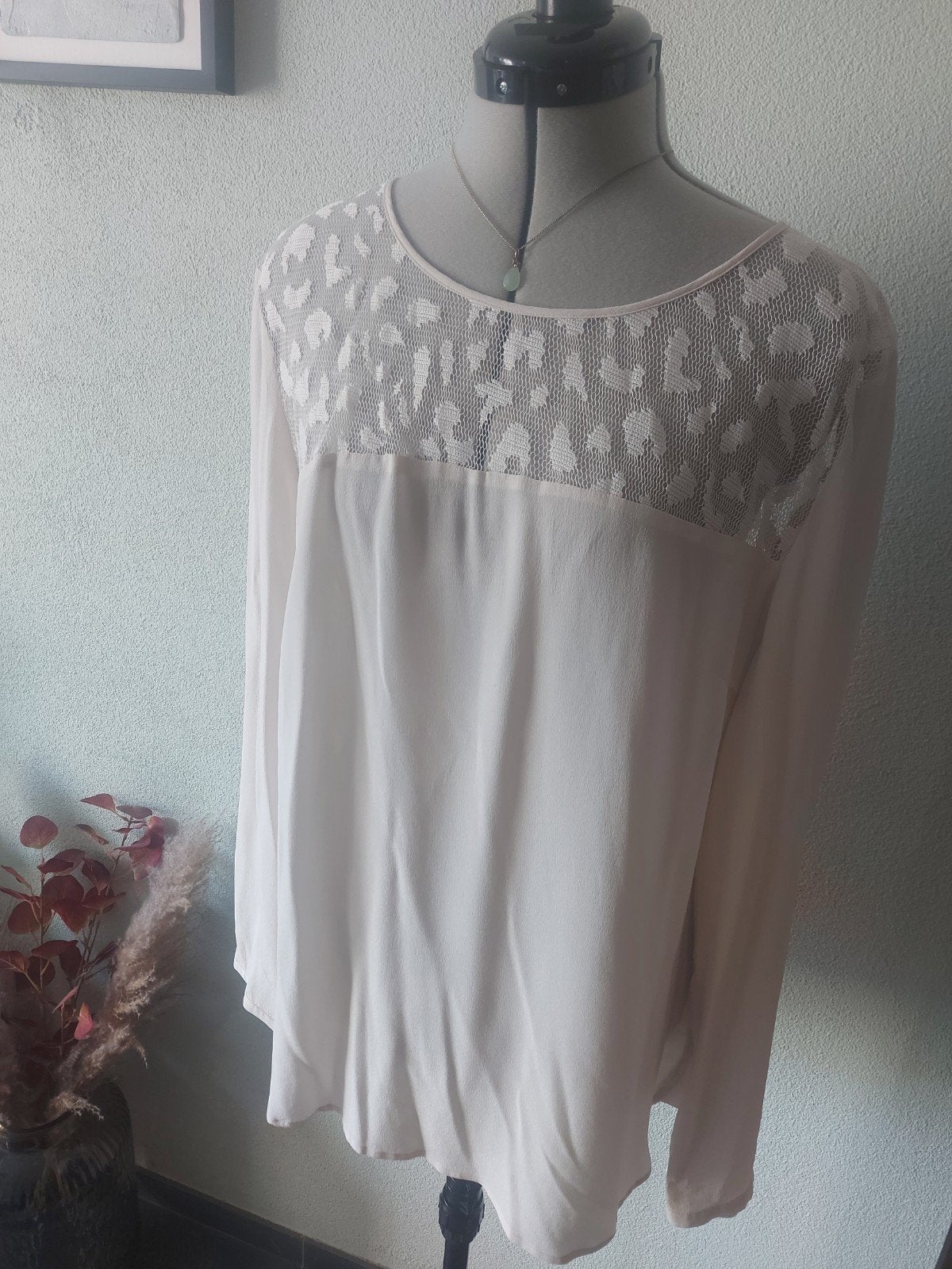 Dante 6 Zijden Blouse Crème Wit met Kant - Maat 42, Dante 6, Verzenden, Wit, Maat 42/44 (L)