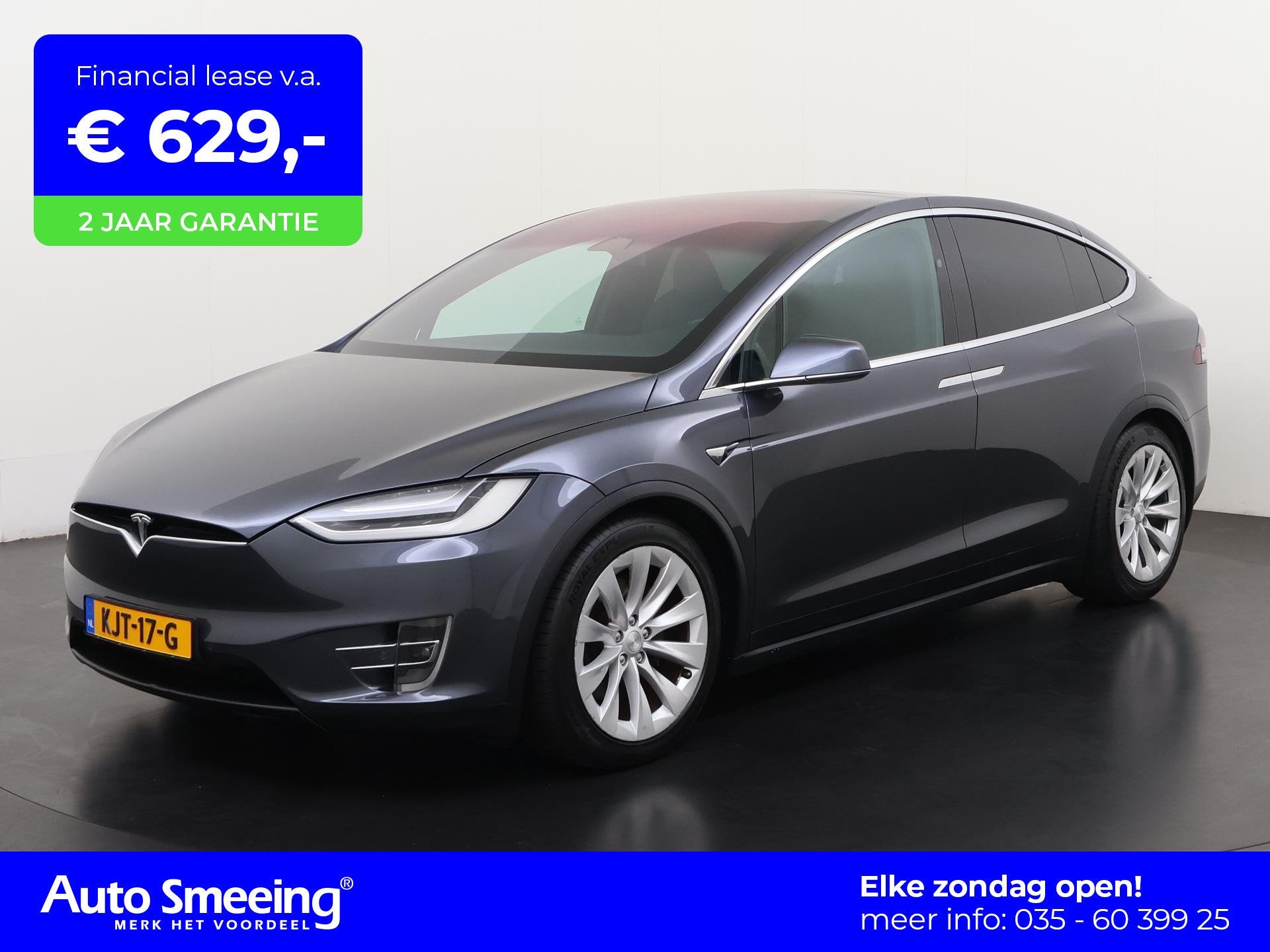 Tesla Model X Long Range 7 Persoons | Trekhaak | Zondag Open, Auto's, Tesla, Gebruikt, 100 kWh, 2433 kg, Leder