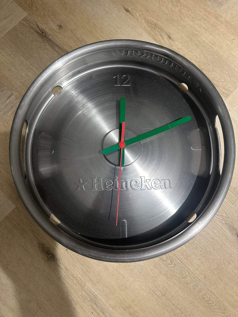 Heineken wandklok biervat, Ophalen, Zo goed als nieuw, Overige typen, Heineken