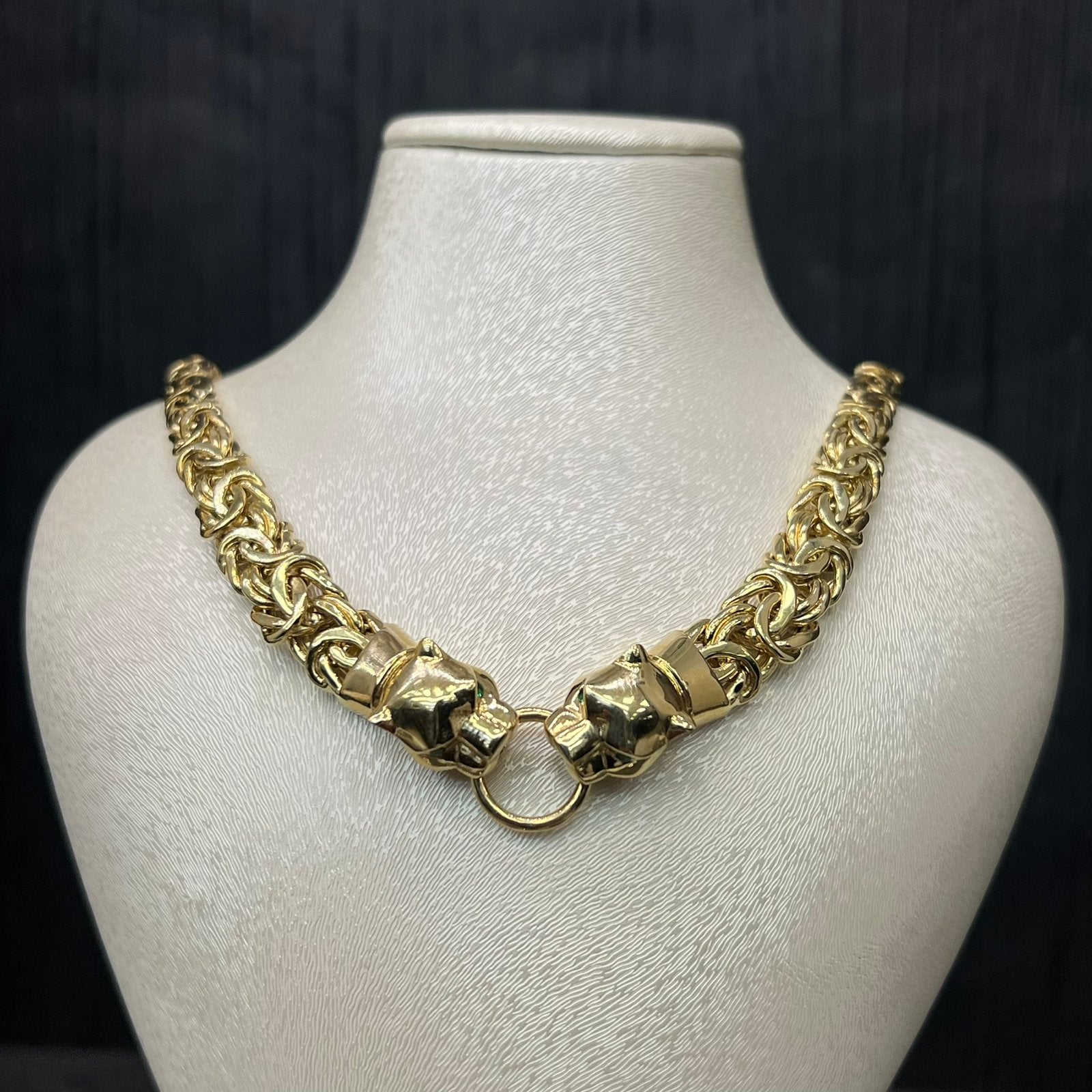 14 karaat gouden ketting panter model schakel, Ophalen of Verzenden, Zo goed als nieuw, Goud