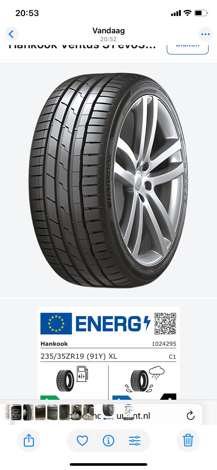 Nieuwe Hankook Ventus S1 evo3 banden 235/35R19 91Y XL, Nieuw, 235 mm, Band(en), Personenwagen