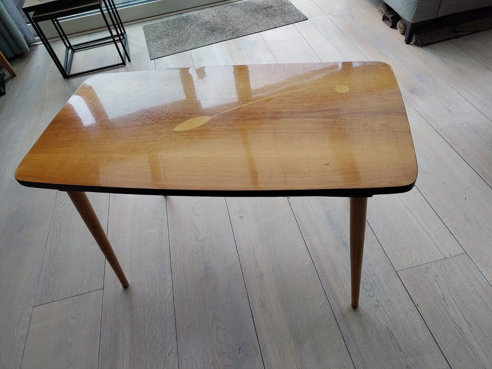 vintage salontafeltje, Huis en Inrichting, Tafels | Salontafels, Ophalen, Gebruikt, Rechthoekig, 50 tot 100 cm