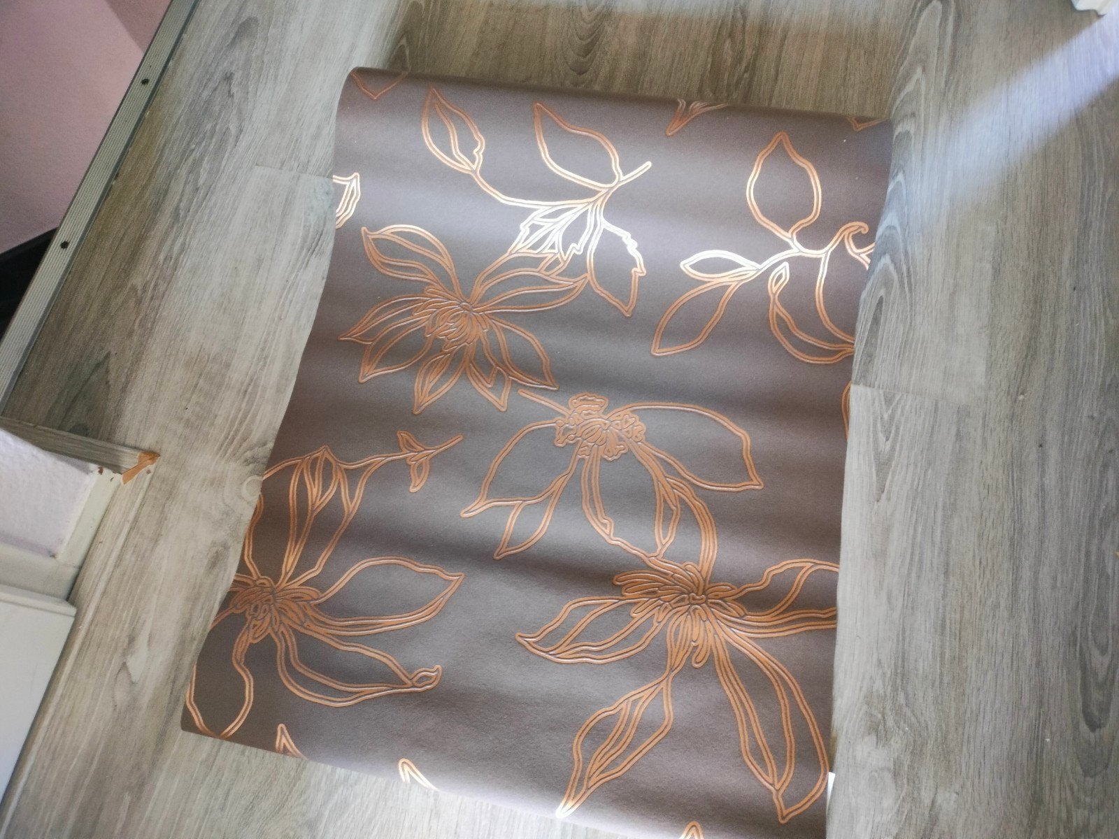 Rasch behang bruin taupe met goud 6 rollen, Huis en Inrichting, Ophalen of Verzenden, Bruin, Rasch