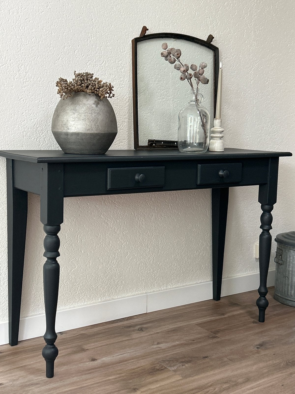 Zwarte sidetable met lades - Zonder accessoires, Ophalen, Minder dan 50 cm, Gebruikt, 100 tot 150 cm